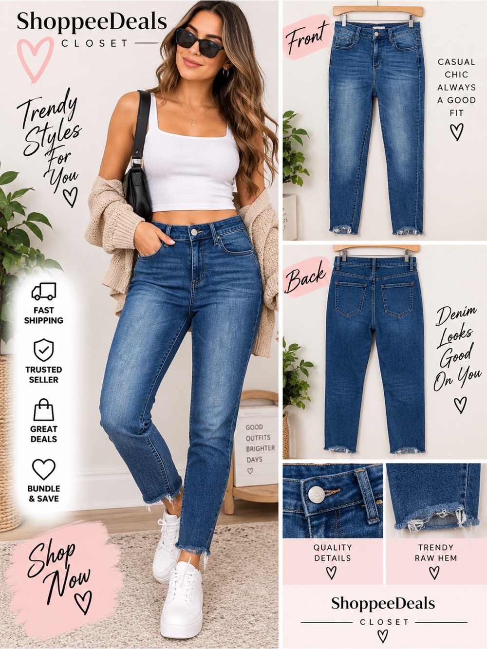 Cello Mid Rise Raw Hem Crop Skinny